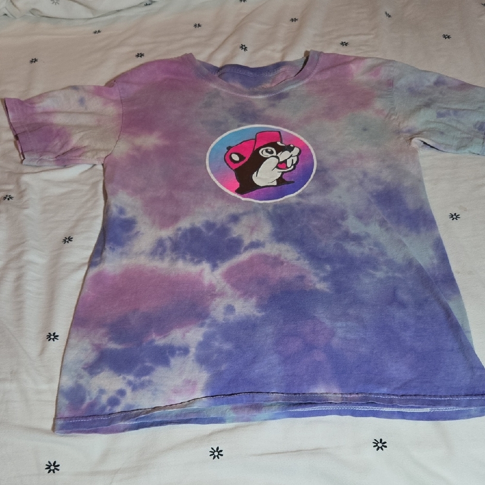 Purple Tie-Dye T-shirt with BUC-EE'S Logo
